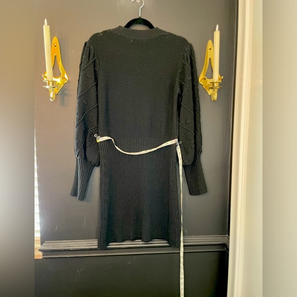 Lantern Sleeve Knit Mini Dress - Picture 2 of 8